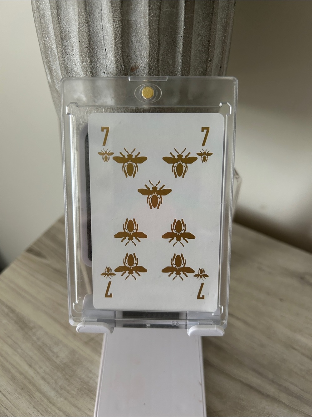 Dior White and Gold Bee #7 Playing Card